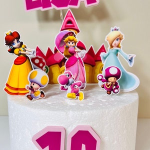 Super Mario cake topper, Super Mario theme, Super Mario party, princess theme, center pieces