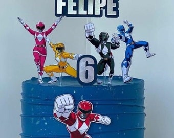 Power Rangers Cake topper, power rangers birthday, power rangers theme, center pieces