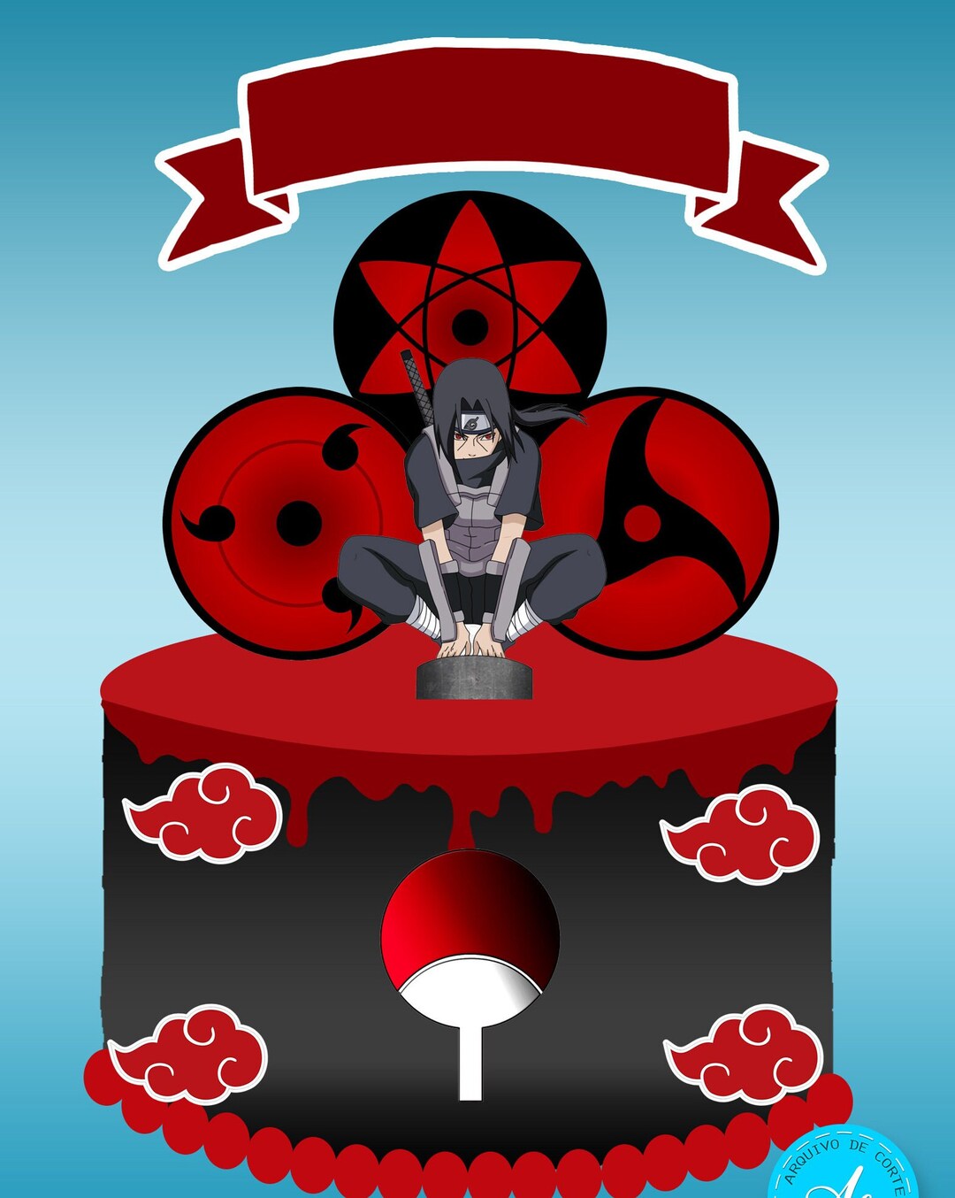 Akatsuki Cake Topper Itachi Akatsuki Cake Topper Anime Decor Etsy