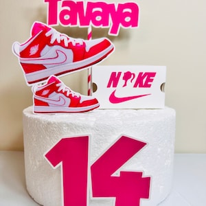 Sneaker cake topper, sneaker ball theme, sneaker decor, pink decor, centerpieces