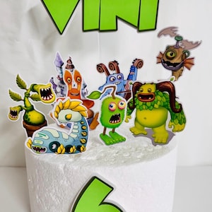 Décoration de gâteau Monstres chantants, thème monstre de jeu