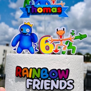 RAINBOW FRIENDS en 2023  Carteles de feliz cumple, Letras png, Imagenes  infantiles de animales