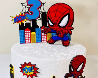 spider cake topper, spider theme, spider birthday decoration, birthday decoration, heroes decor