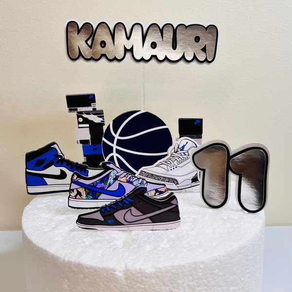 Sneaker cake topper, sneaker ball theme, sneaker decor, basketball theme, centerpieces