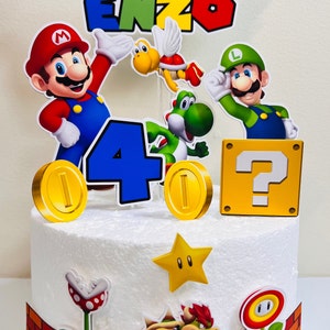 Super Mario cake topper, Super Mario theme, Super Mario party, games