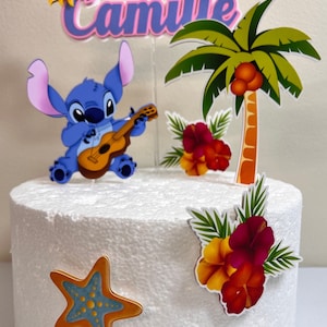 Stitch cake toppers, Stitch birthday, Stitch theme, stitch centerpieces
