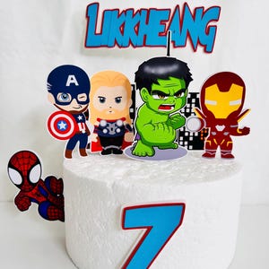 Avengers Cake Topper, Superhero Cake topper, Superhero theme, heroes party
