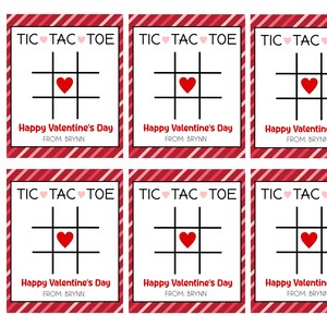 Bewerkbare Tic Tac Toe Valentijnsdag wenskaart | M&M boter-kaas-en-eieren | Valentijnskaart voor kinderen | Bewerk jezelf sjabloon | Aangepaste kaart | Corjl