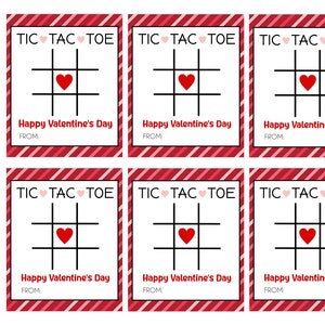 Tic Tac Toe Saint Valentin Carte De Vœux | M&M Tic Tac Toe | Jeu de cartes Saint-Valentin pour enfants | Carte générique | Carte de Saint-Valentin | Corjl