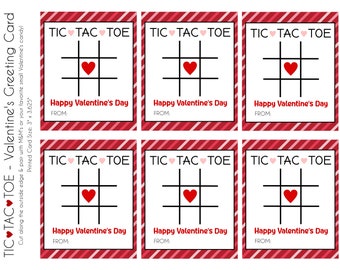 Tic Tac Toe Valentine's Day Greeting Card | M&M Tic Tac Toe | Kids Valentine Card Game | Generic Card | Valentine Treat Card | Corjl