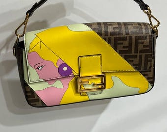 Fendi Antonio Lopez Baguette NM Bag Zucca Coated Canvas With