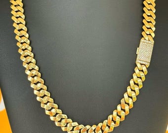 10 mm エッジ マイアミ キューバン リンク モナコ チェーン ネックレス