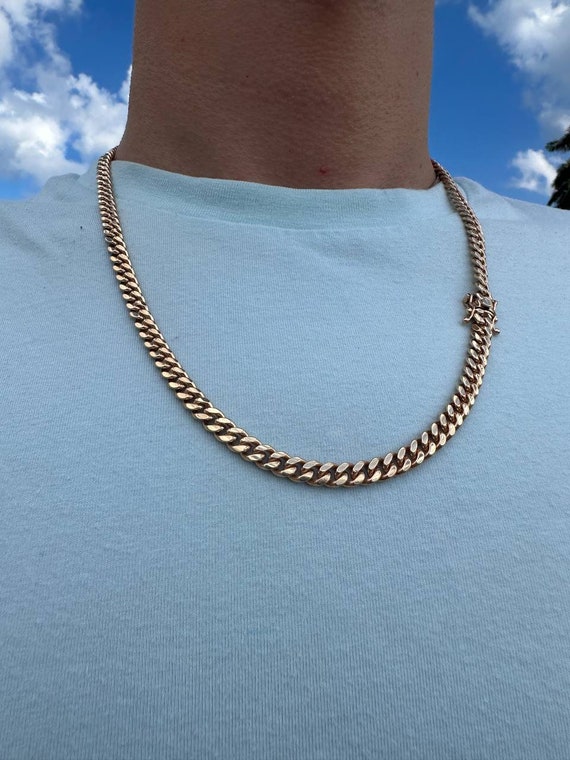 10k solid rose gold Cuban chain 22 inches 6mm 50 g