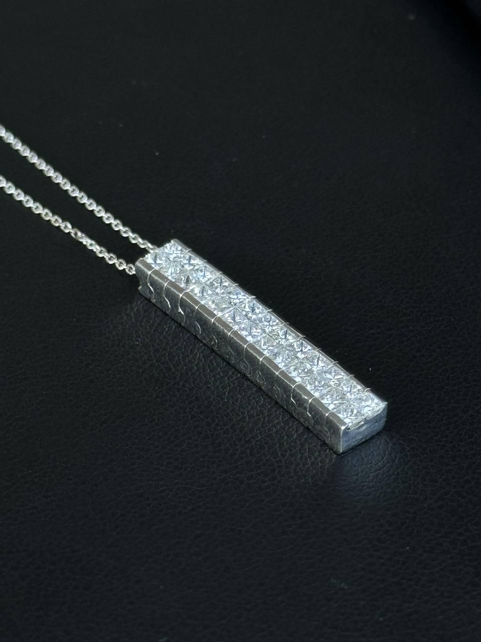 Necklace Pearl 1 Karat Prinzessin-Diamant Anhänger Aus 14K