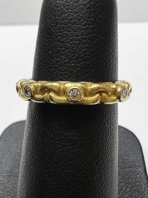 18k yellow gold diamond ring - image 1
