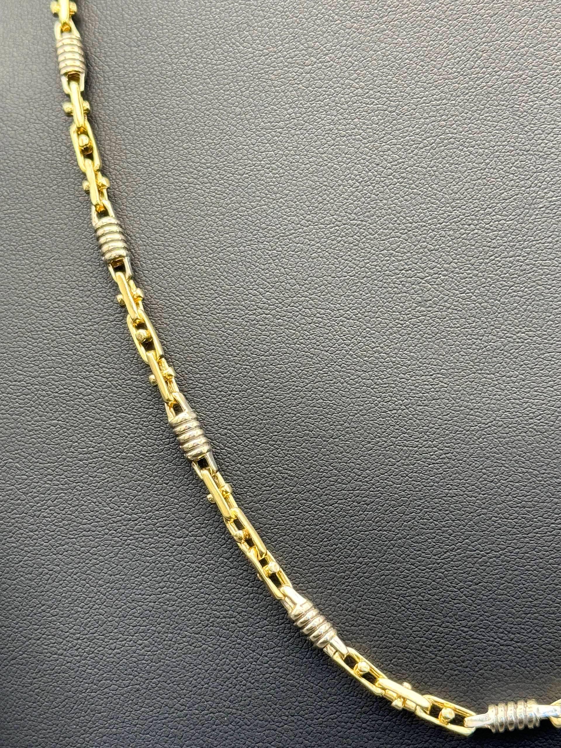 14k Two-tone Gold Chain Necklace, 21 Inch Designer Braccio - Etsy