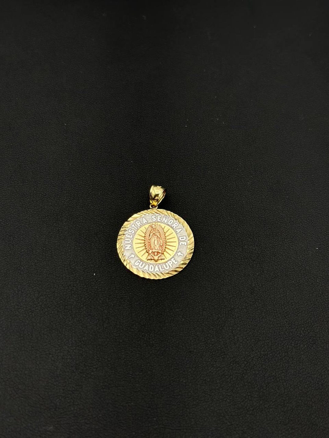 14K Yellow Gold Guadalupe Nuestra Senora De Religious Charm Pendant 4.9 ...