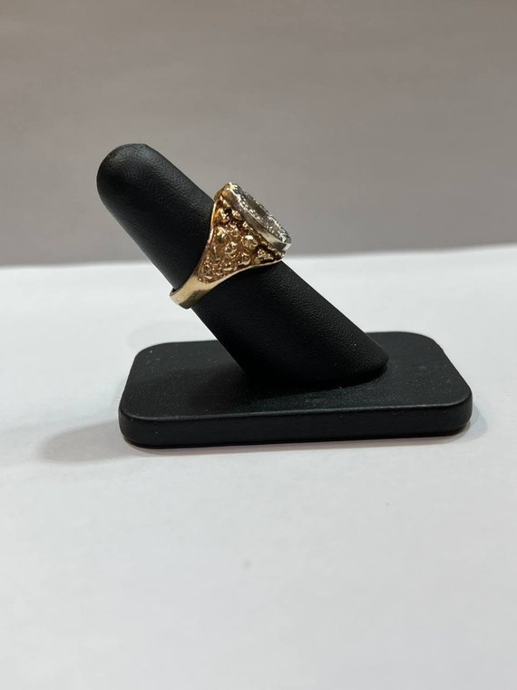 14k gold fashion horseshoe diamond ring - image 2