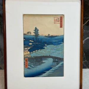 Utagawa Hiroshige (Ando Hiroshige) Utsikt över Furukawa River, Hiroo - av Hiroshige Utagawa - 1857