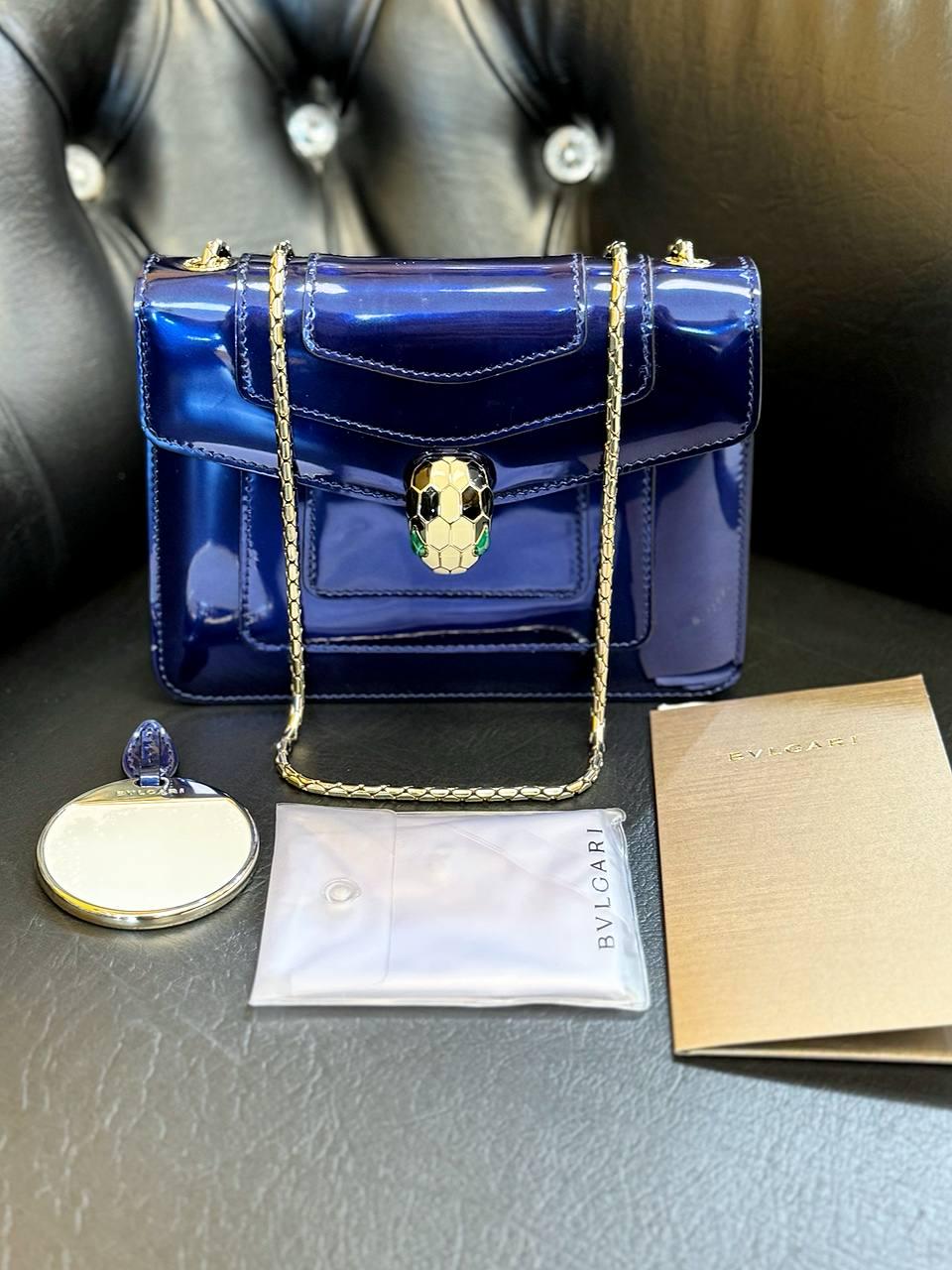 Bvlgari Serpenti Forever Square Crossbody Shoulder Bag Brushed