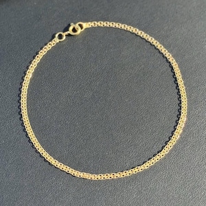 18k solid yellow gold 10 inches anklet bracelet