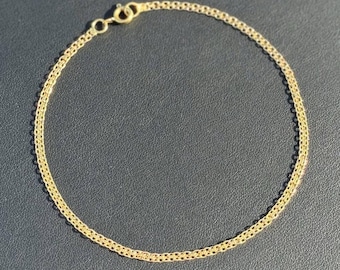 18k solid yellow gold 10 inches anklet bracelet