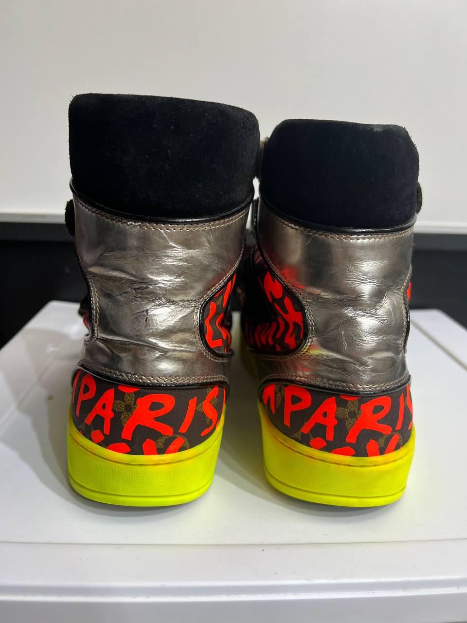 LOUIS VUITTON Stephen Spouse Graffiti Orange High-top Sneakers US