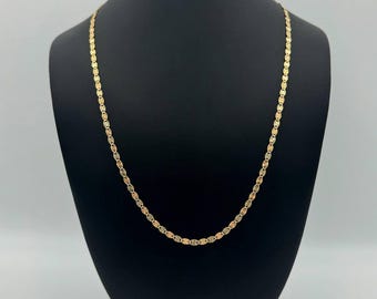 Jewelry 14k two tone solid yellow gold Starburst necklace chain 24" 6.8 grams