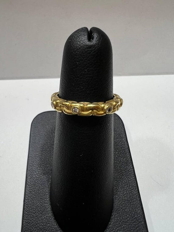 18k yellow gold diamond ring - image 4