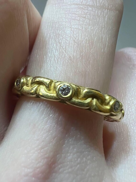 18k yellow gold diamond ring - image 3