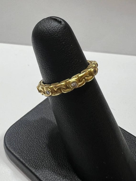 18k yellow gold diamond ring - image 7
