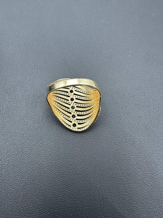 14k yellow solid gold Multi-Colored Cocktail Gem … - image 6