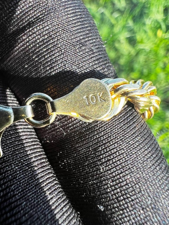 10k Yellow Gold Solid Rope Chain 19 Inches Necklace - Etsy