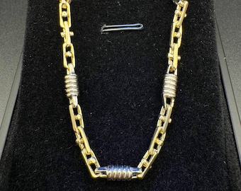 Collana con catena in oro bicolore 14k, 21 pollici, designer Braccio