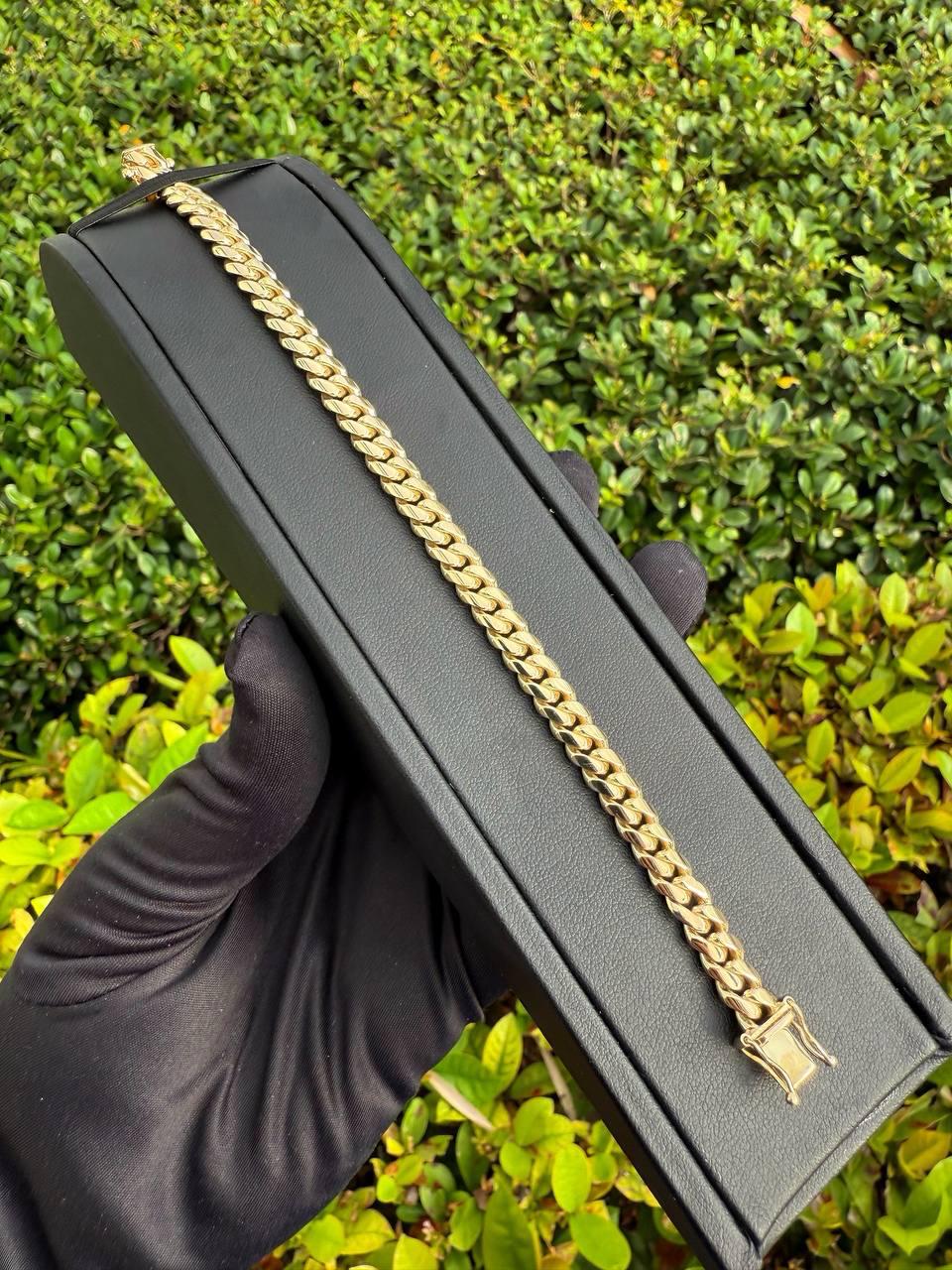 Elegante Bracciale Da Uomo In Oro Giallo 18 Carati Da 20 Cm Di Lunghezza E 8 Mm Di Larghezza, Modello Cubano, Con Chiusura A Scatola, 14,35 G Di Oro 18 Carati, Oro - Foto 9