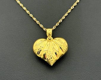 14k massief geelgouden harthanger bedel 2,5 gram