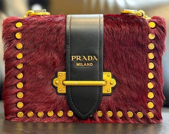 PRADA Cahier Hair City Pony-style Calfskin Faux Fur Crossbody Bag PRADA Cahier Hair City Pony-style Calfskin Faux Fur Crossbody Bag