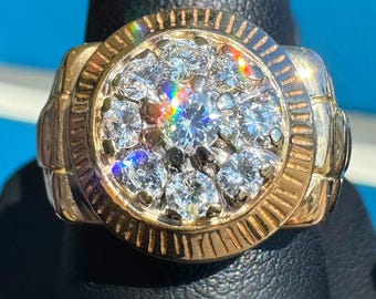 アンティーク　ロレックス　14k ダイヤモンド ヴィンテージ 14 カラット ゴールド ダイヤモンド ロレックス スタイル