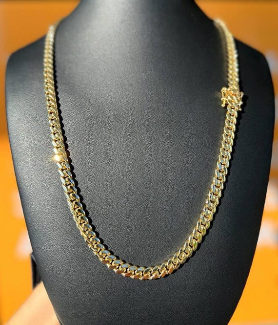 14k Solid Yellow Gold Brand New Cuban Link 24” Chain Necklace
