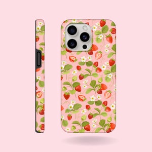 Pink Coquette Strawberry iPhone Hülle - Girly iPhone Hülle für Schutz und Style