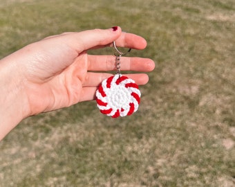 Peppermint Keychain | Crochet | Keychain | Lanyard