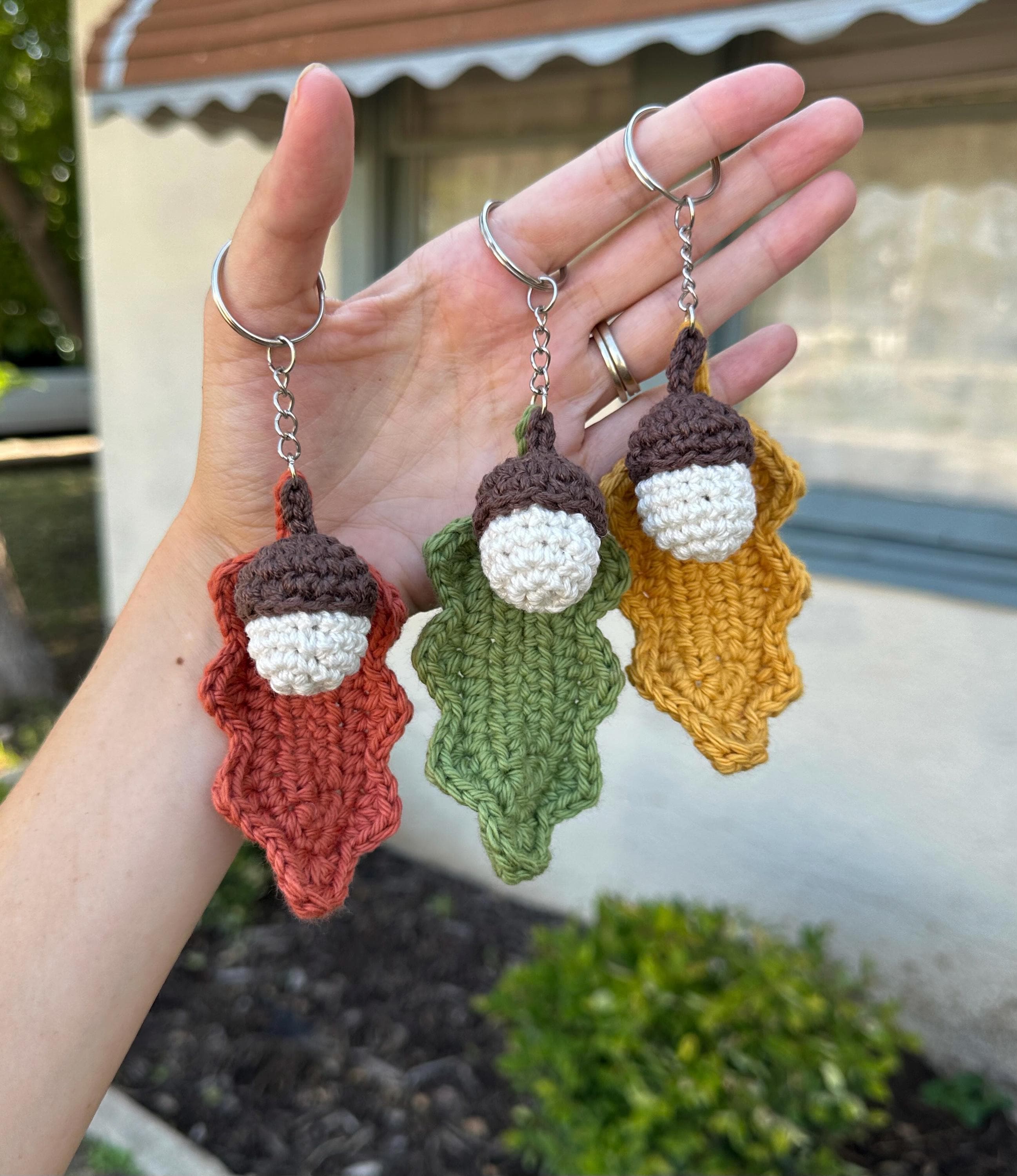 Acorn & Leaf Keychain | Crochet | Autumn | Fall| Handmade