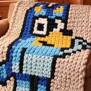 Bluey Character Throw Blanket Pattern Only/ Hand Crochet Chunky Yarn Graph Only.