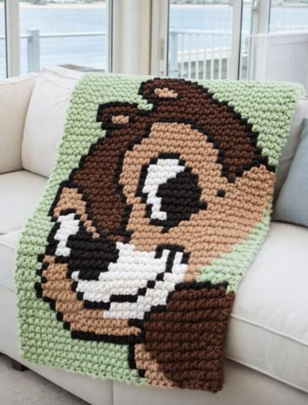Chipmunk Hand Crochet Throw Pattern Only, Chunky Yarn Graph (PDF ...
