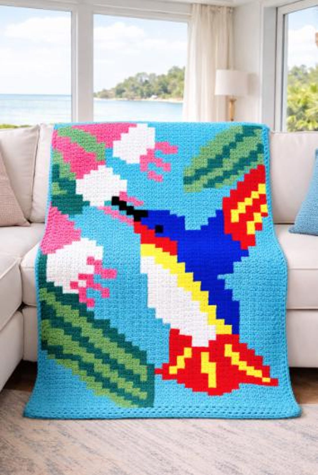 Hummingbird Throw Blanket Pattern Only/ Hand Crochet Throw Graph Only ...