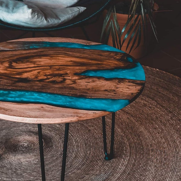 Epoxy End Table Etsy