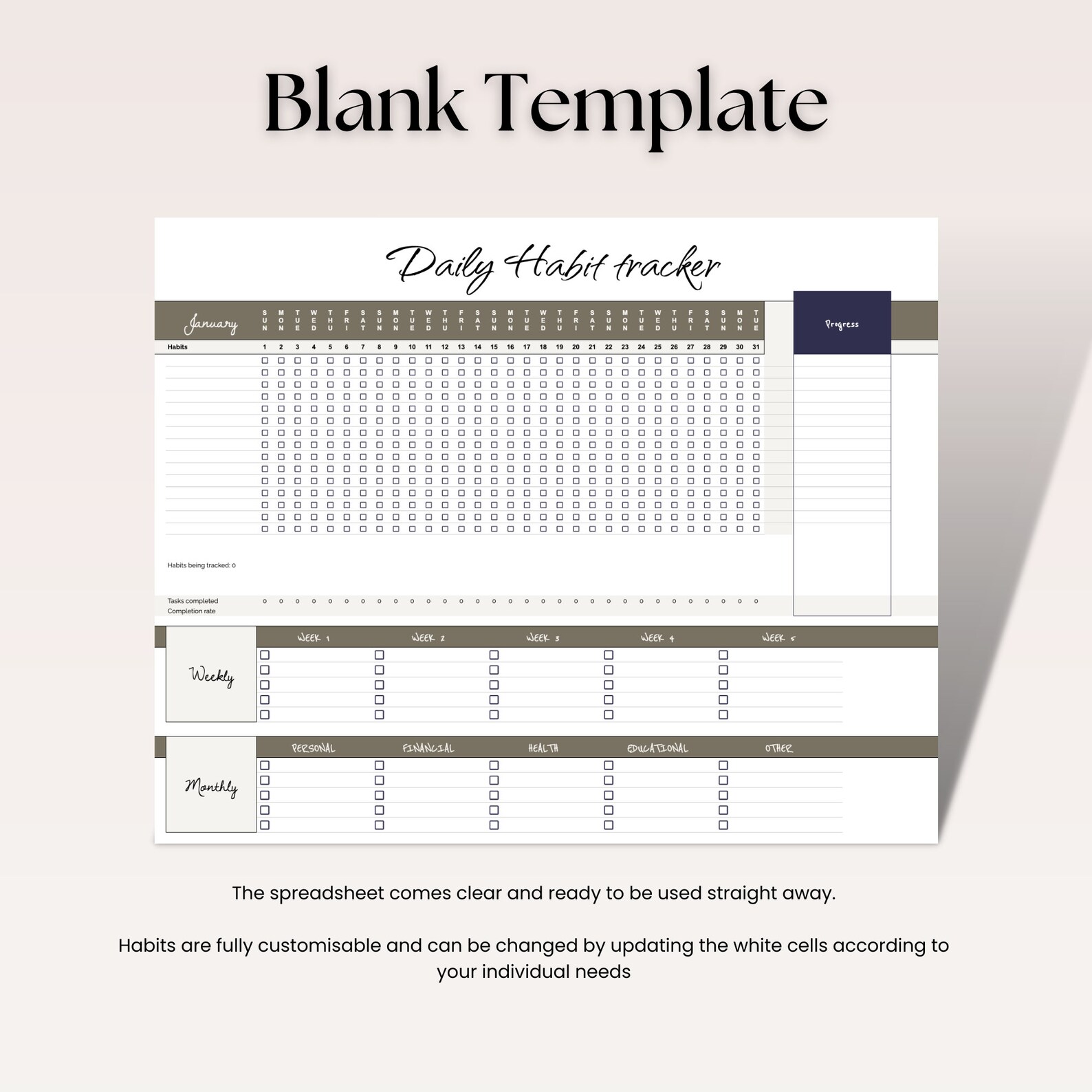 Fall Spreadsheet 2022 2023 Ultimate Digital Habit Tracker | Google Sheets Spreadsheet ...