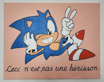 The Treachery of Sega | Sonic Acrylic Painting