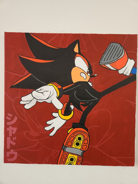 Sonic and Shadow | 2 Piece Acrylic Painting - Etsy