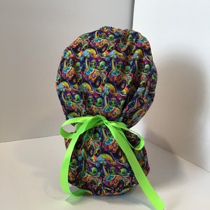 Zoomer & Zorbit scrub cap/90’s nostalgia scrub cap/90s scrub cap/girly scrub cap/ponytail scrub cap/character scrub cap/colorful scrub cap